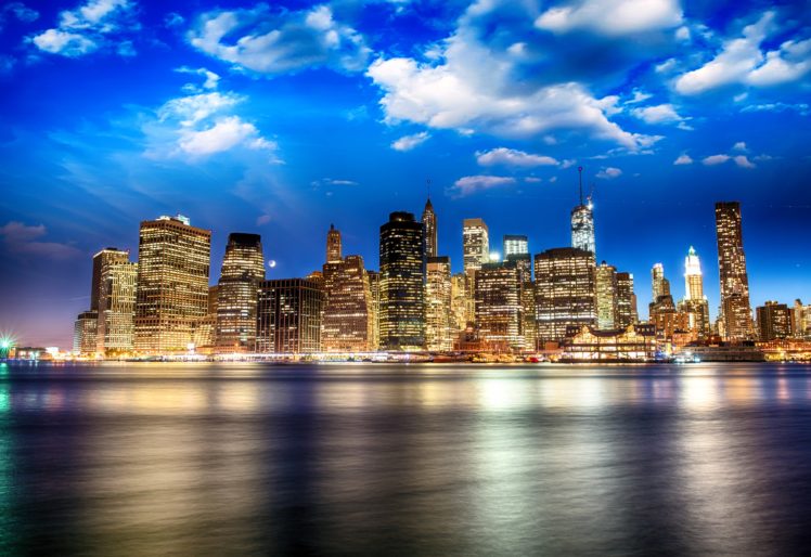 usa, Skyscrapers, Rivers, Sky, Brooklyn, Bridge, Park, New, York, City, Cities HD Wallpaper Desktop Background