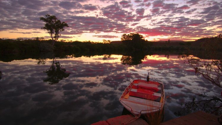 sunset, Nature, Station, Australia, Rivers, Chamberlain HD Wallpaper Desktop Background