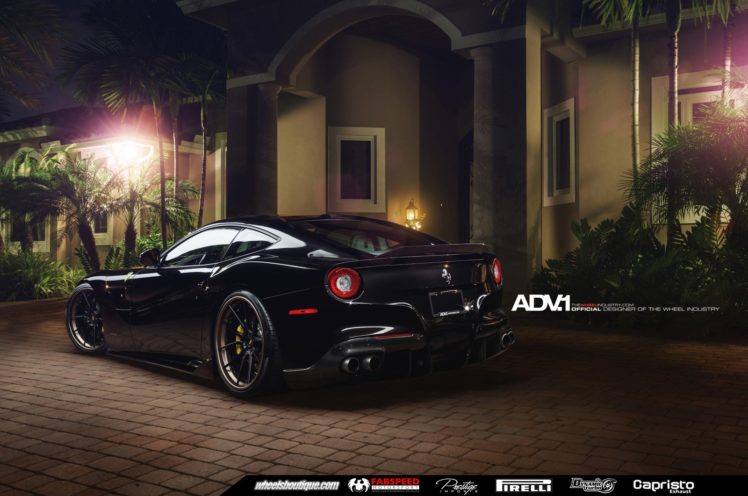 2015, Adv1, Wheels, Ferrari, F12, Tuning, Black, Supercars, Cars HD Wallpaper Desktop Background