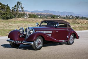 mercedes benz, 540k, Cabriolet, A, 1937, Brown, Landscapes, Cars, Old, Classic, Motors, Road, Town