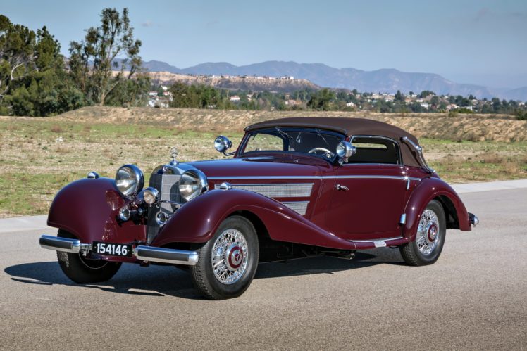 mercedes benz, 540k, Cabriolet, A, 1937, Brown, Landscapes, Cars, Old, Classic, Motors, Road, Town HD Wallpaper Desktop Background