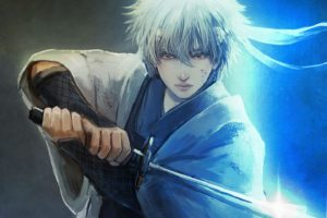 anime, Series, Gintama, Character, Sword, Male, Guy, Light