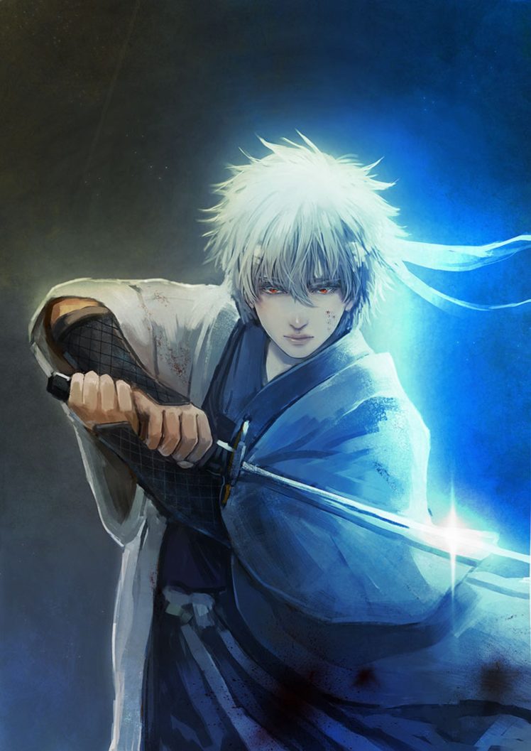 anime, Series, Gintama, Character, Sword, Male, Guy, Light HD Wallpaper Desktop Background