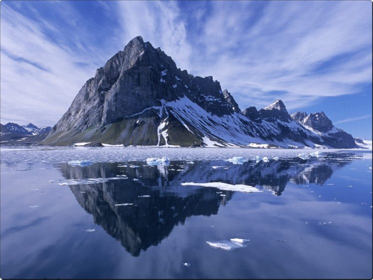 mountain, Reflections, Spitsbergen, Norway HD Wallpaper Desktop Background