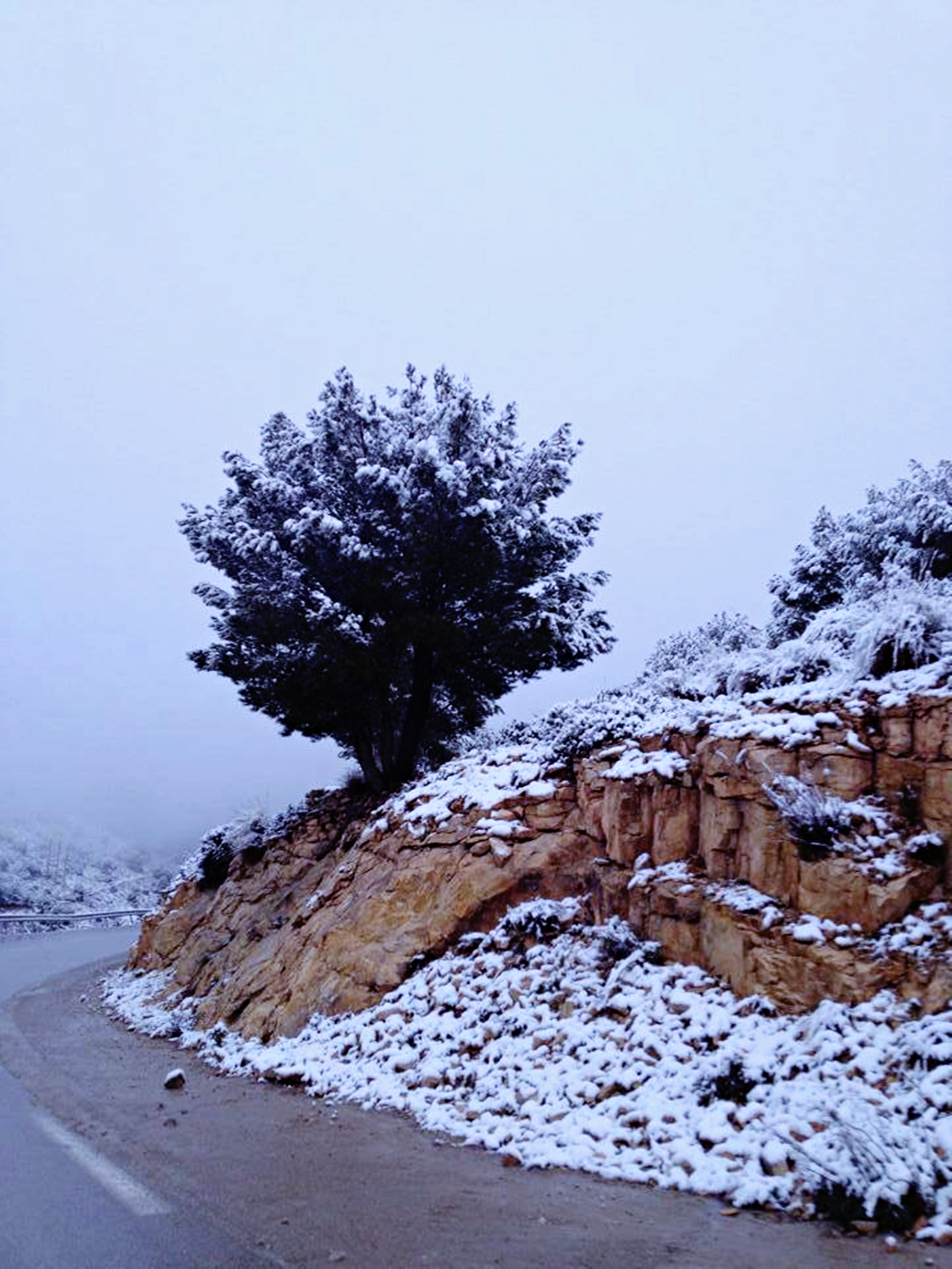 africa, Algeria, Amazigh, Aures, Chaoui, Countryside, Hills, Houses, Landscapes, Mountains, Nature, North, Snow, Tebessa, Town, Winter, Cheria, Trees, Rocks, Road Wallpaper