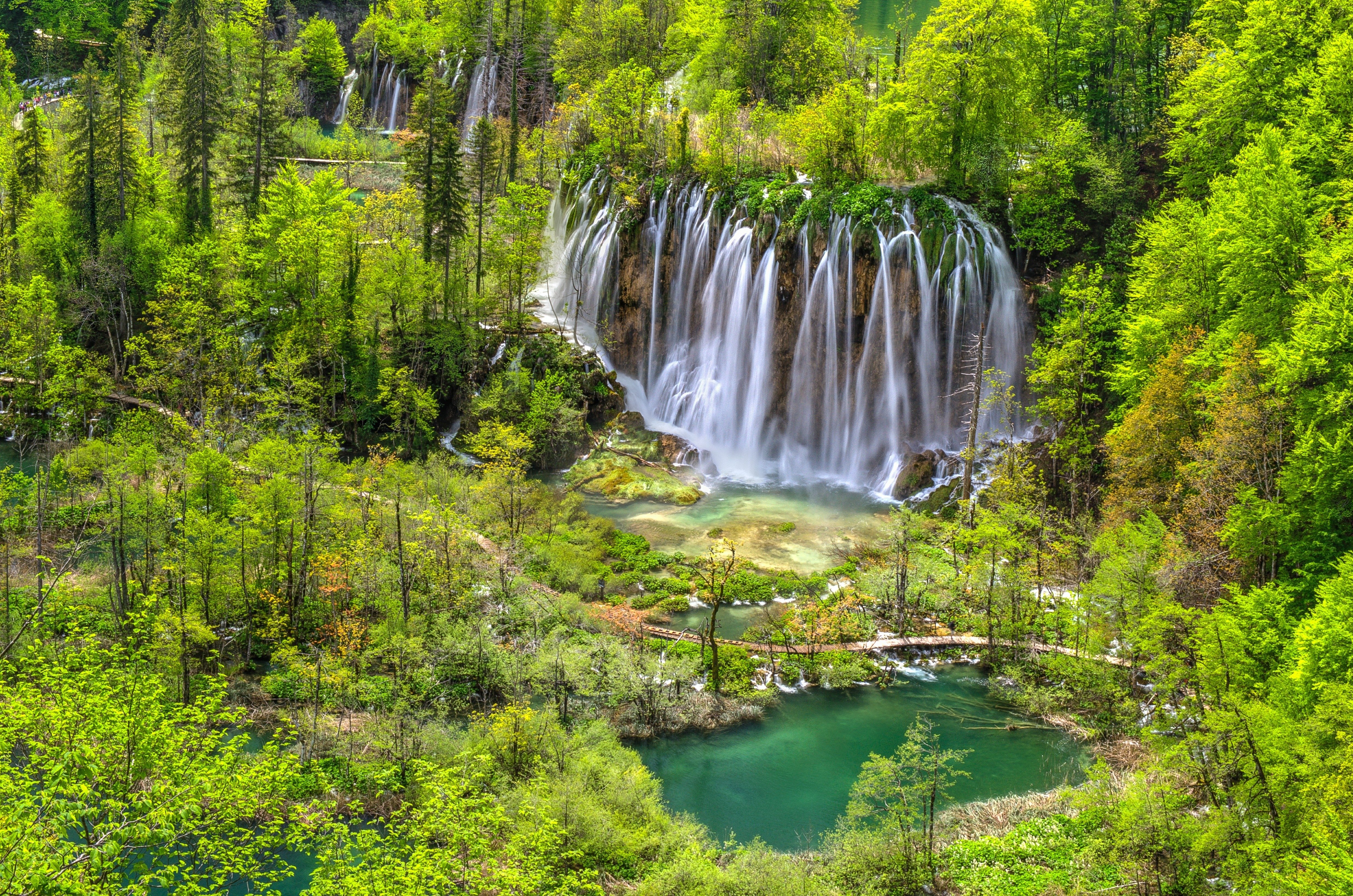 trees, Waterfalls, Cascades, National, Park, Plitvice, Lakes, Croatia, Plitvice, Forest Wallpaper
