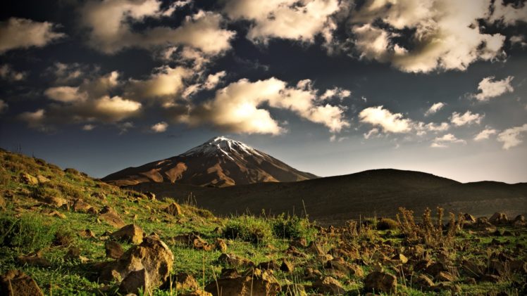 mountains, Clouds, Landscapes, Skylines, Mount, Kilimanjaro HD Wallpaper Desktop Background