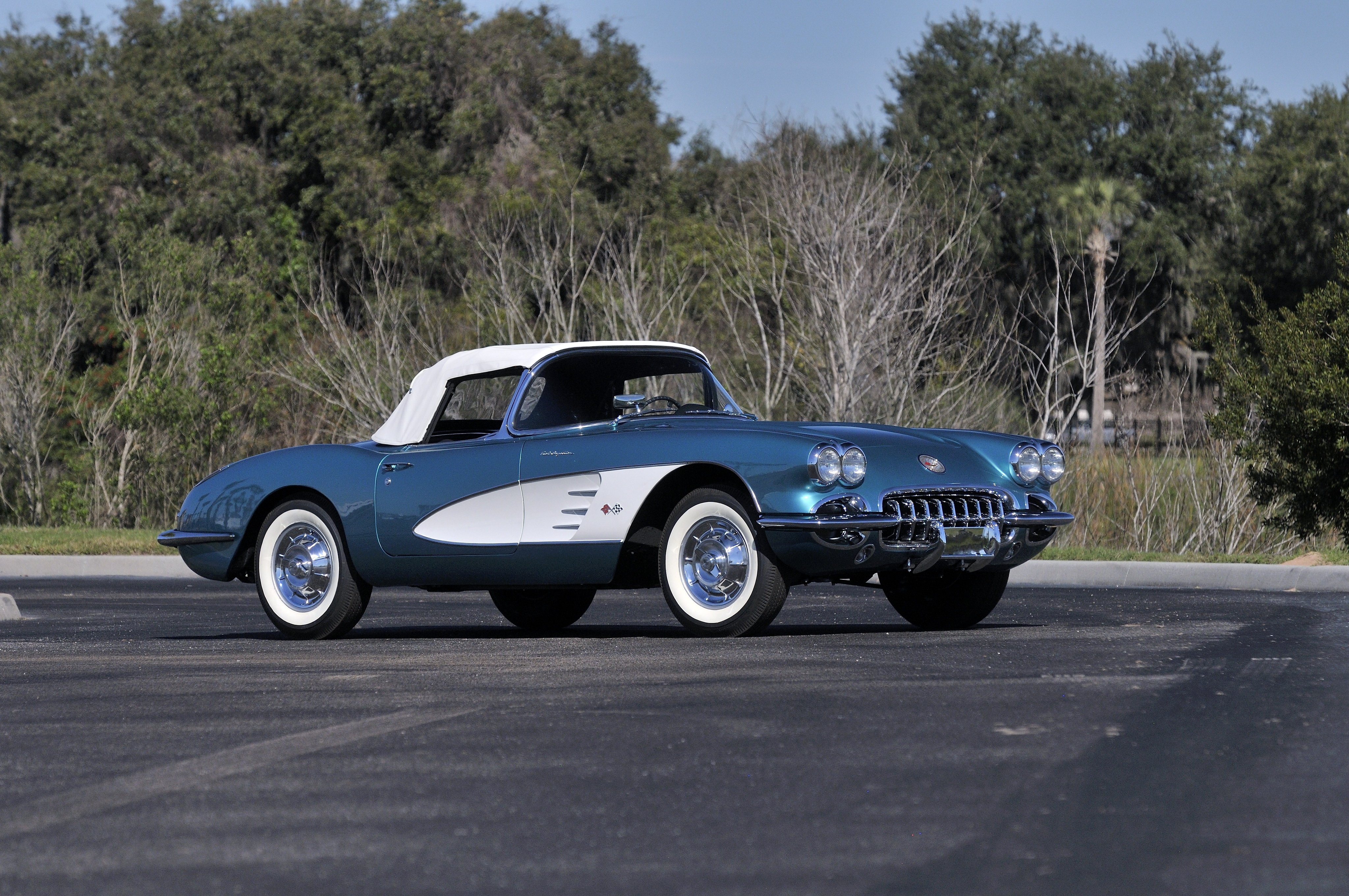 1958, Chevrolet, Corvette, 283, 290hp, Ramjet, Fuel, Injection, Muscle, Supercar, Retro Wallpaper