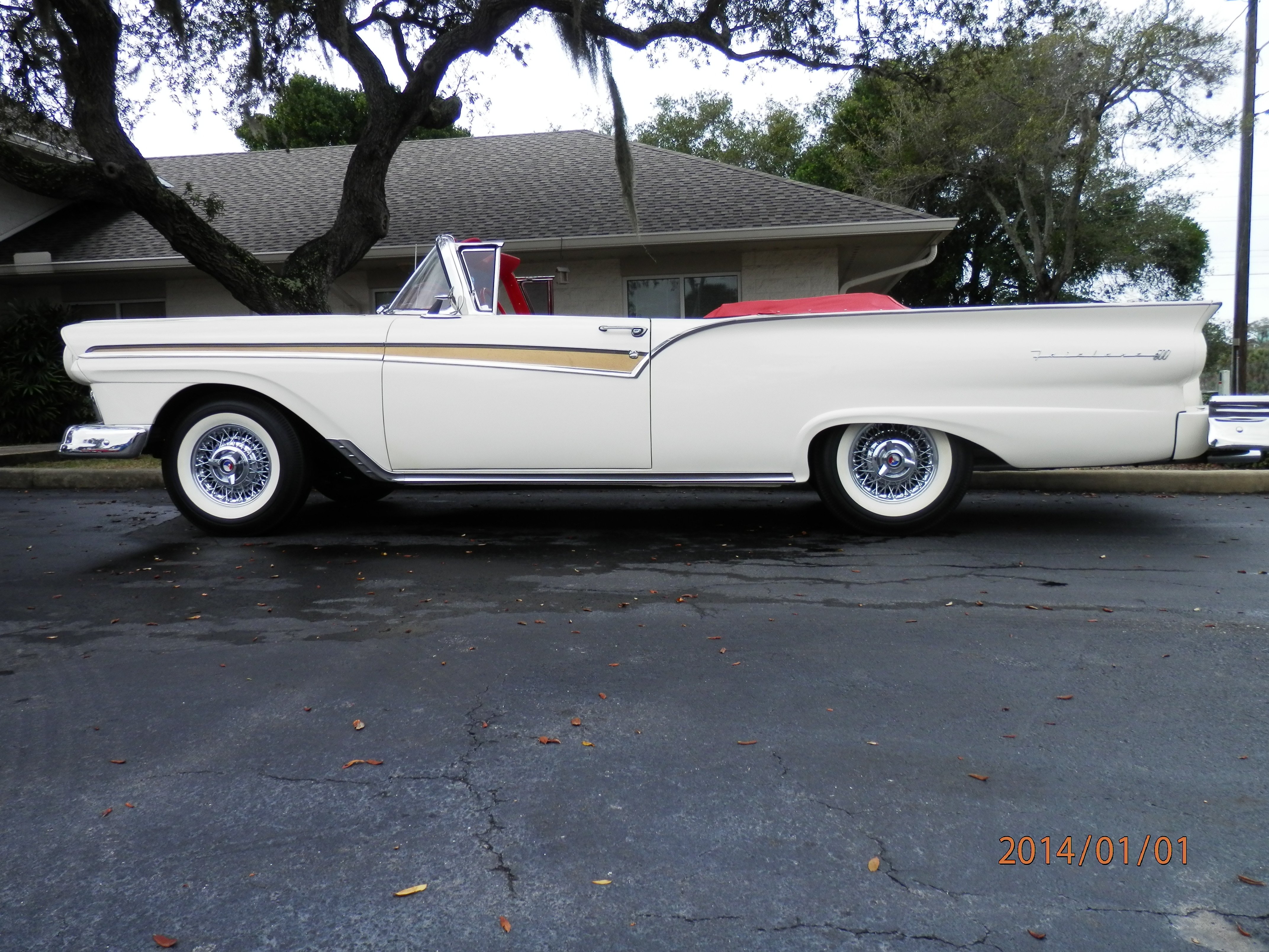 1957, Ford, Fairlane, Luxury, Convertible, Retro Wallpaper
