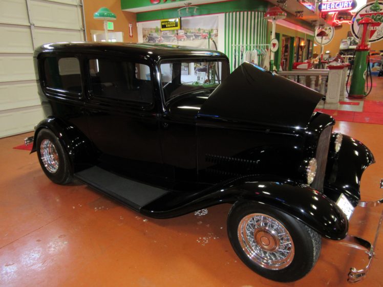 1932, Ford, 2door, Sedan, 350ci, Retro, Vintage, Hot, Rod, Rods HD Wallpaper Desktop Background