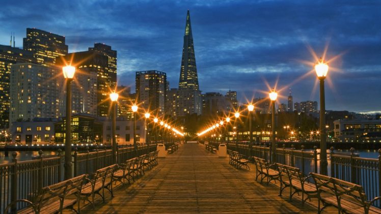 pier, California, San, Francisco, Dusk HD Wallpaper Desktop Background