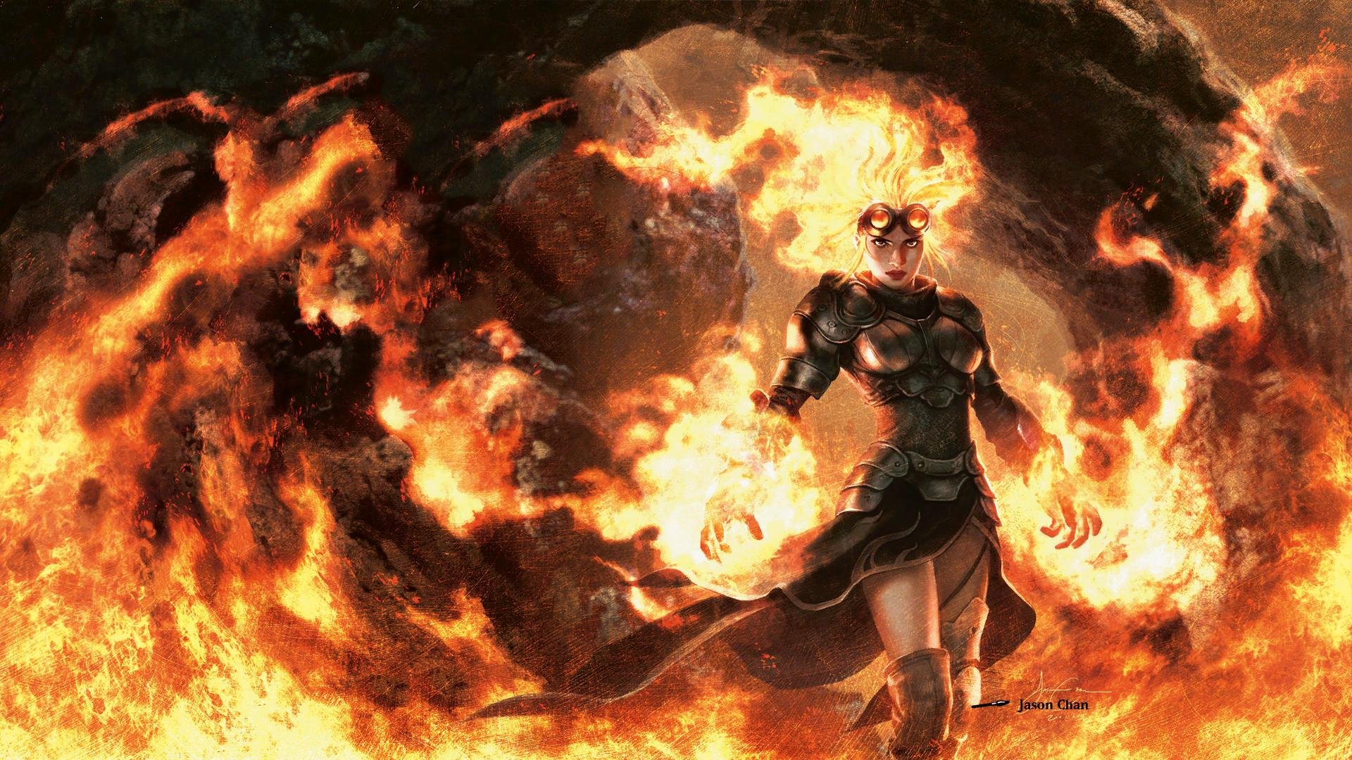 women, Warrios,  , Art, Chandra, Nalaar, Jason, Chan,  , Magic, The, Gathering, Planeswalker Wallpaper