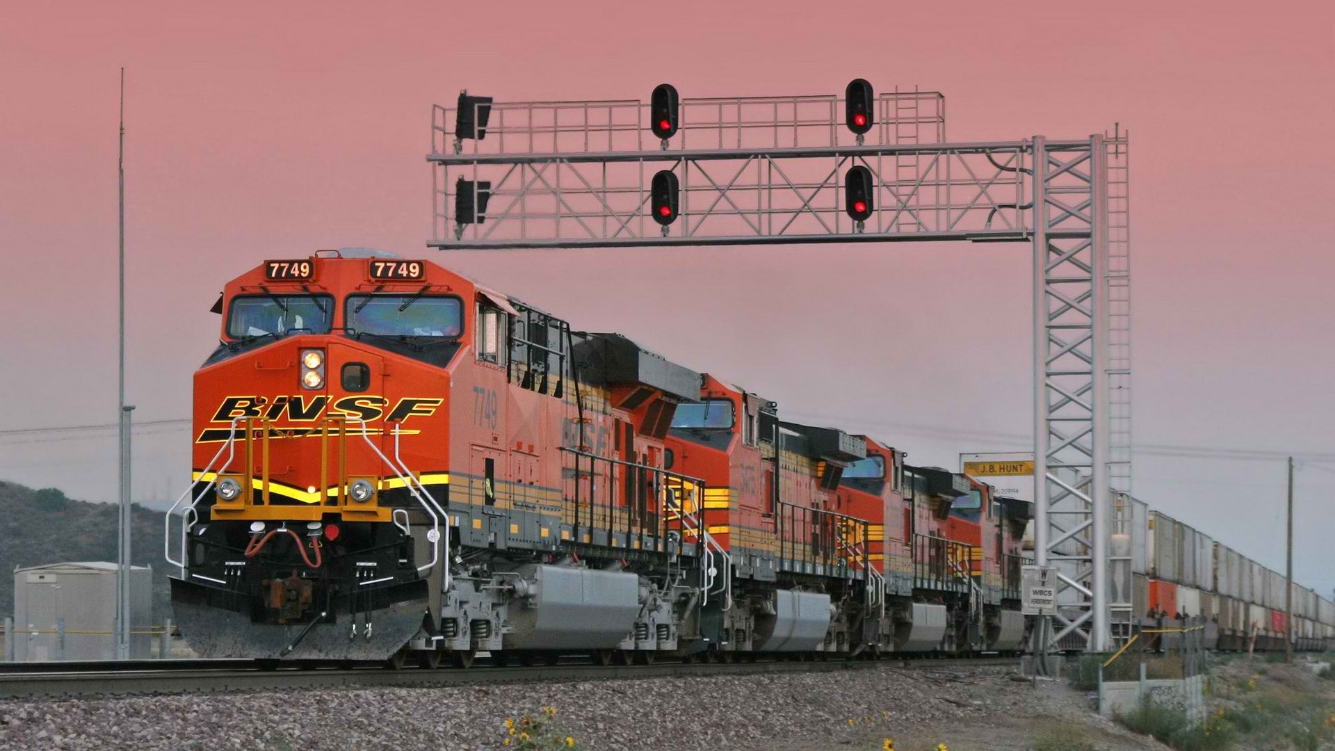 sunset, Engines, Trains, California, Running Wallpaper