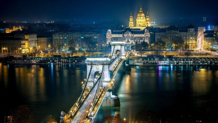 chain, Bridge,  , Budapest,  , Hungary HD Wallpaper Desktop Background