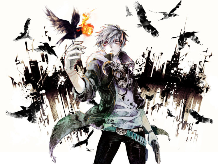 animal, Bird, City, Gun, Male, Original, Vocaloid, Weapon HD Wallpaper Desktop Background