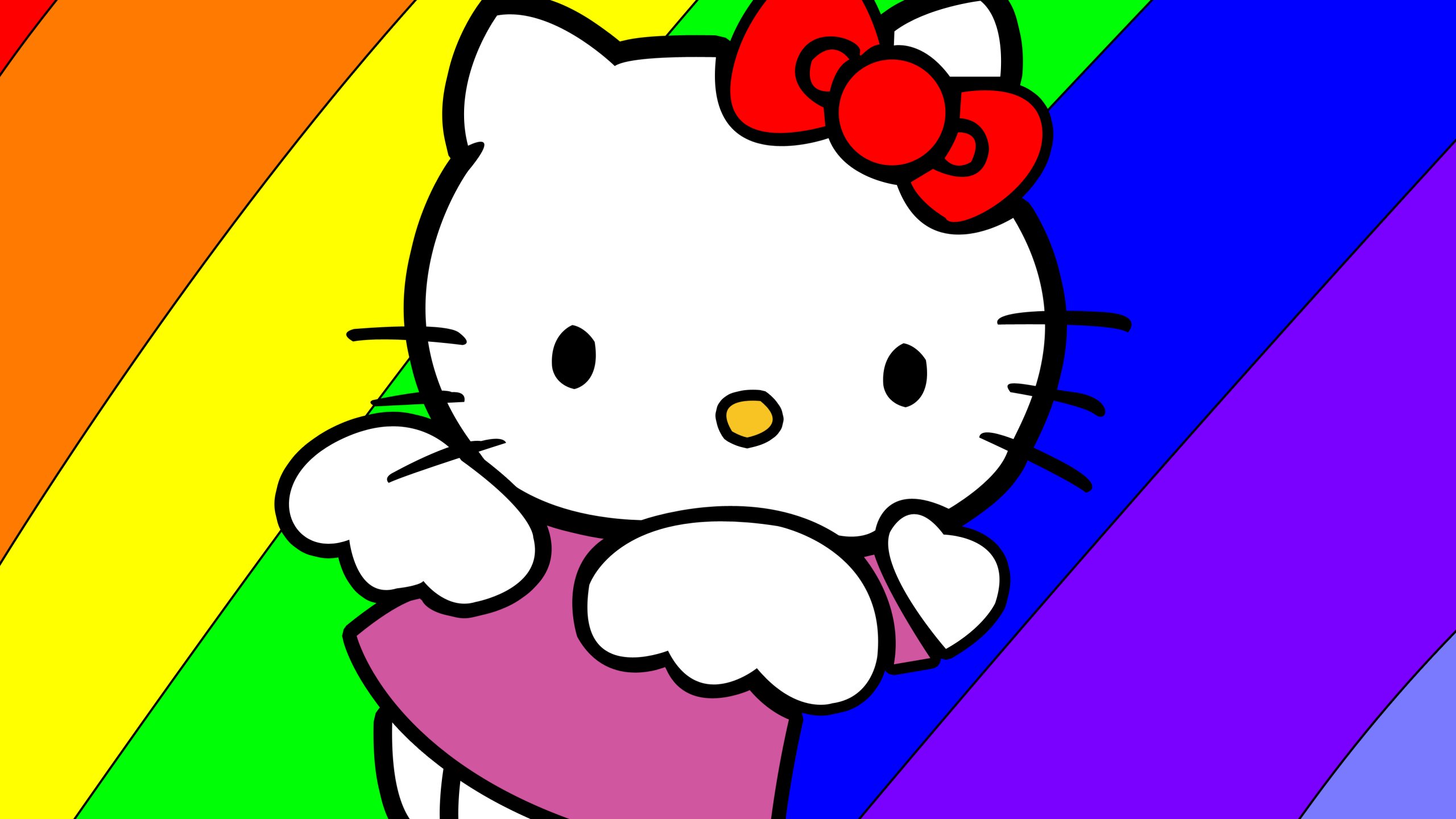  hello Kitty White  Cartoon Cat Cats Kitten Girl 