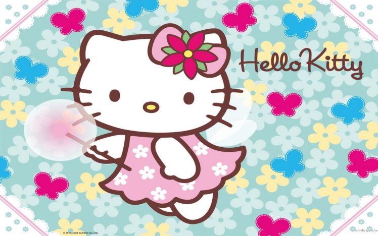 hello, Kitty, White, Cartoon, Cat, Cats, Kitten, Girl, Girls, 1hkitty, Comics, Game HD Wallpaper Desktop Background