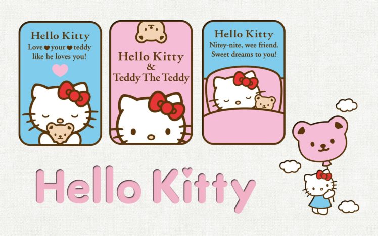 hello, Kitty, White, Cartoon, Cat, Cats, Kitten, Girl, Girls, 1hkitty, Comics, Game HD Wallpaper Desktop Background