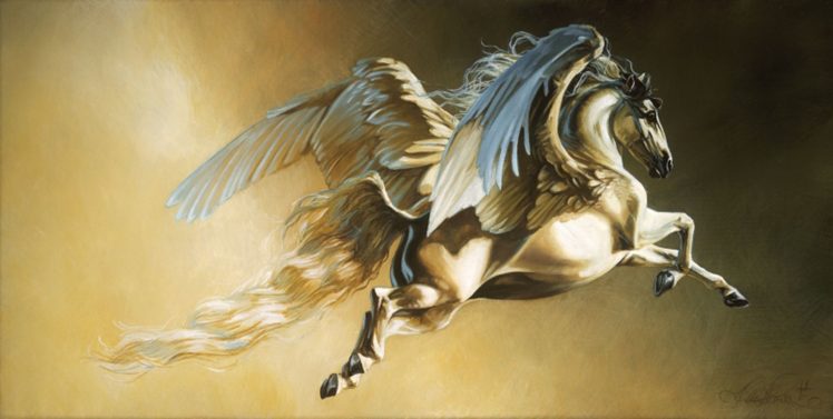 freedom, Art, Horse, White, Beautiful, Animal, Wings, Pegasus, Fantasy, Fly HD Wallpaper Desktop Background