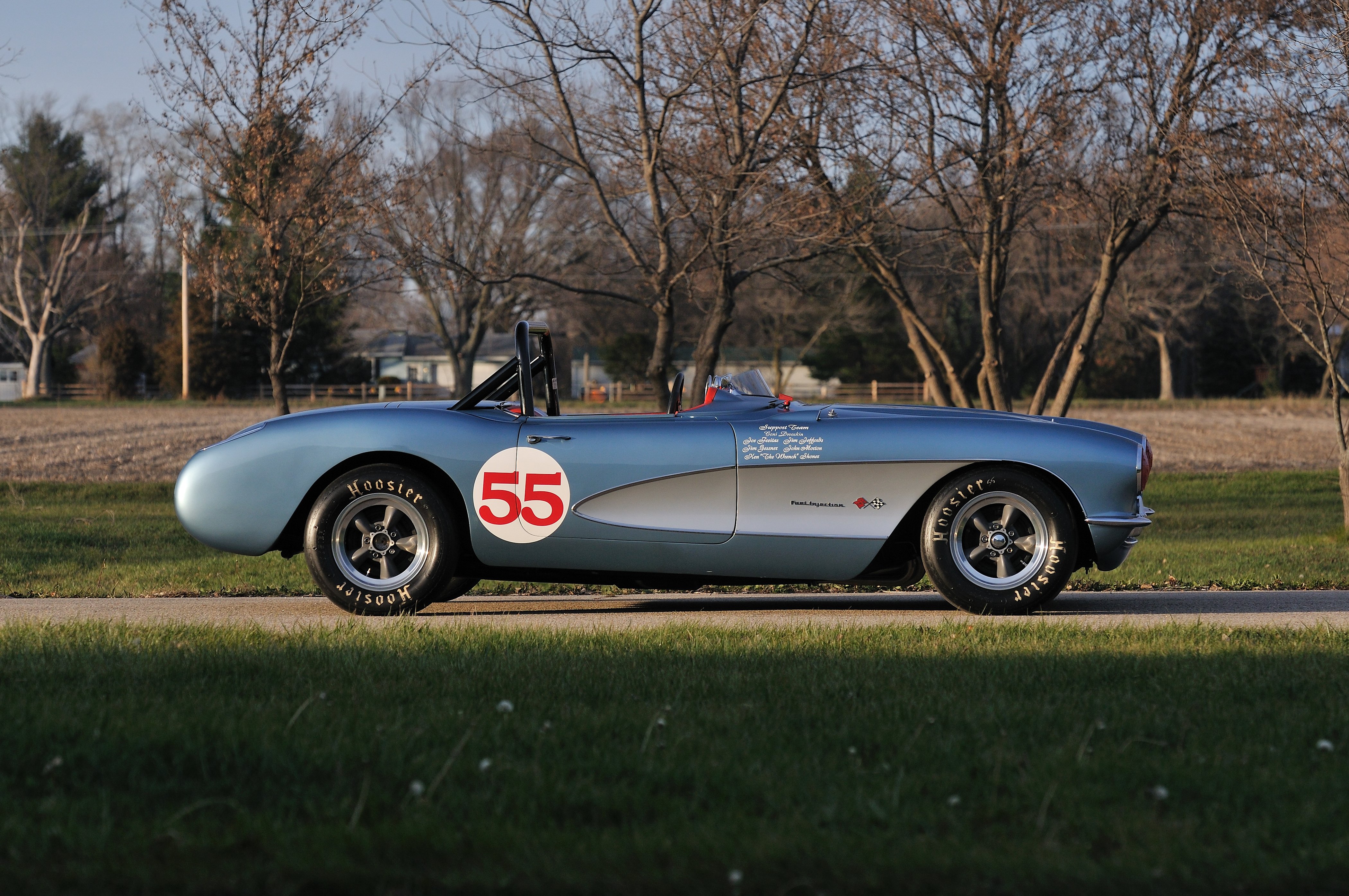 1957, Chevrolet, Corvette, Convertible, Race, Car, Classic, Usa, 4200x2780 05 Wallpaper