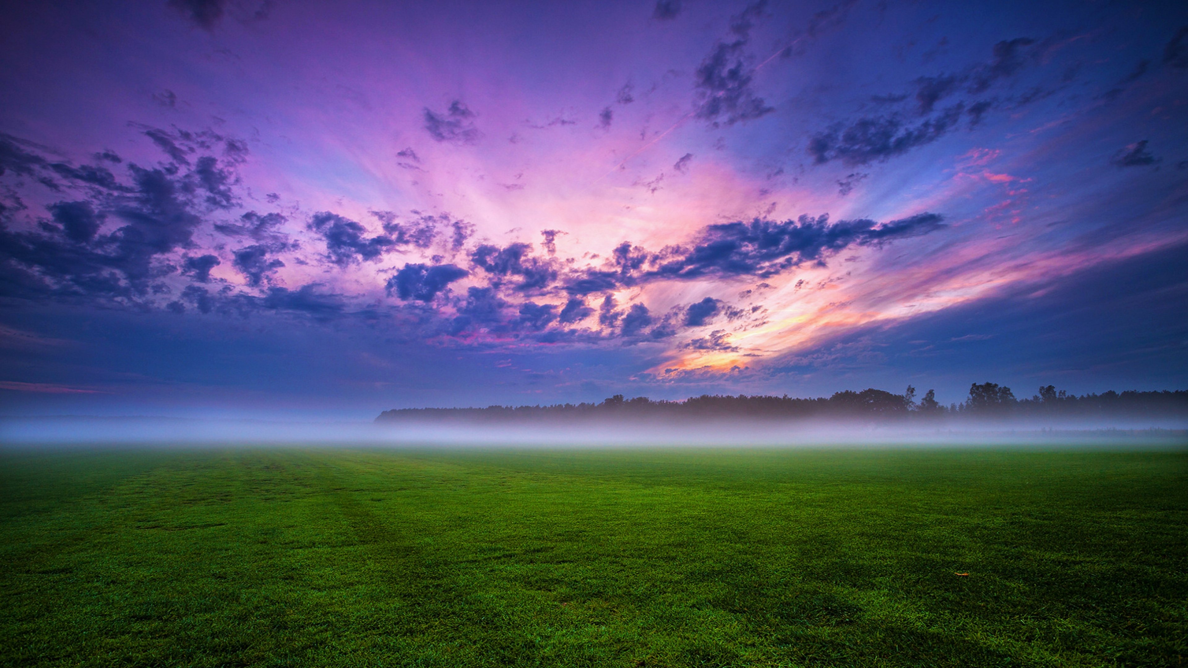 germany, Nature, Landscapes, Grass, Sky, Clouds, Fields, Sunset, Fog, Forest Wallpaper