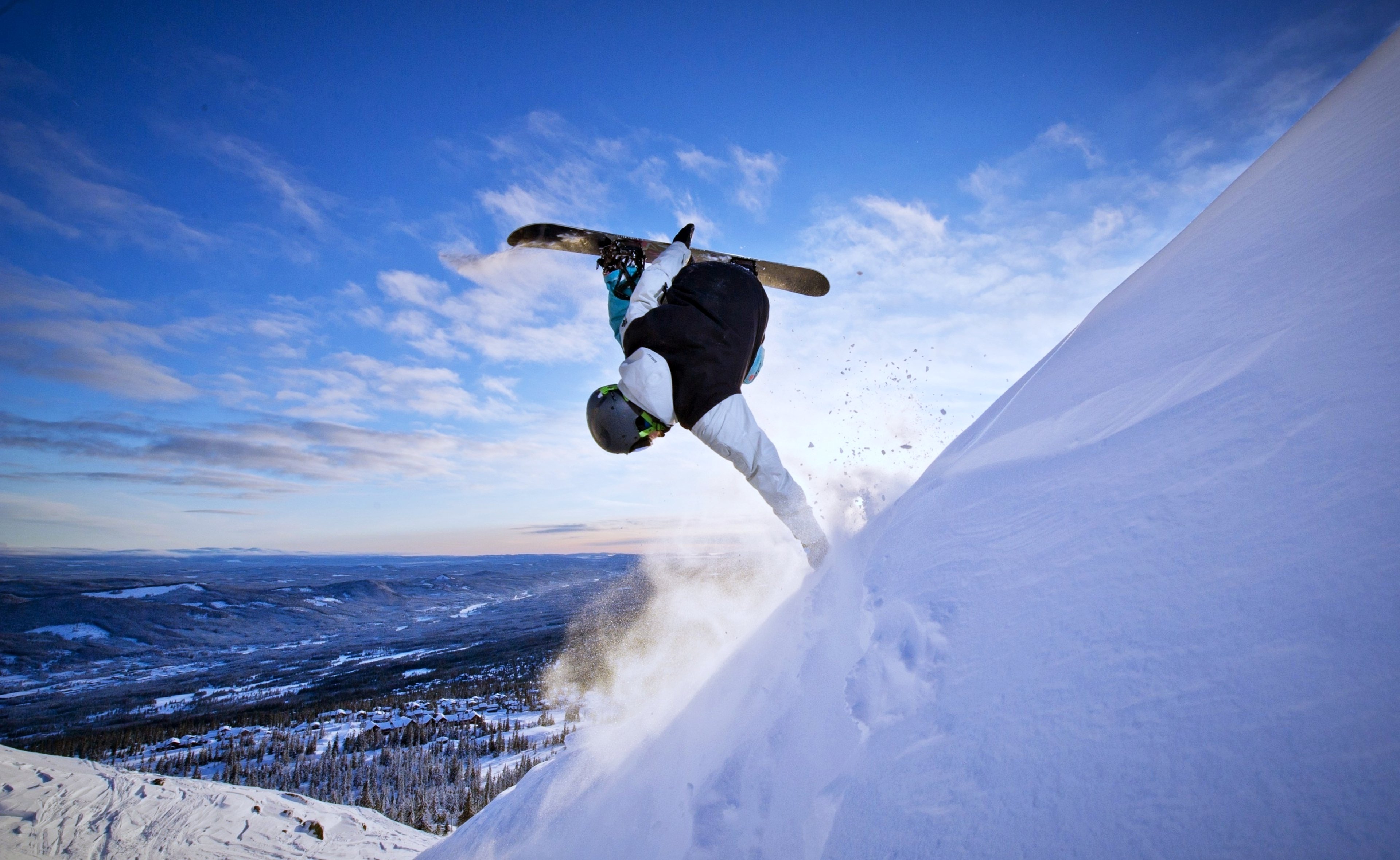 extreme, Snow, Snowboarding, Sports, Winter, Landscapes, Man, Mountains, Sky Wallpaper