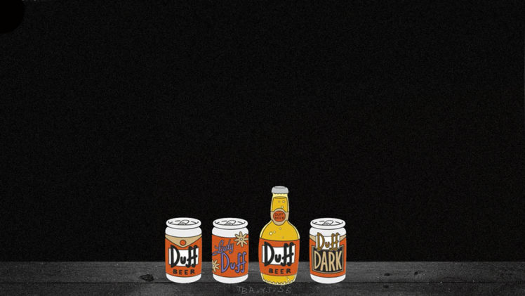 duff, Beer, Alcohol, Simpsons, Black HD Wallpaper Desktop Background
