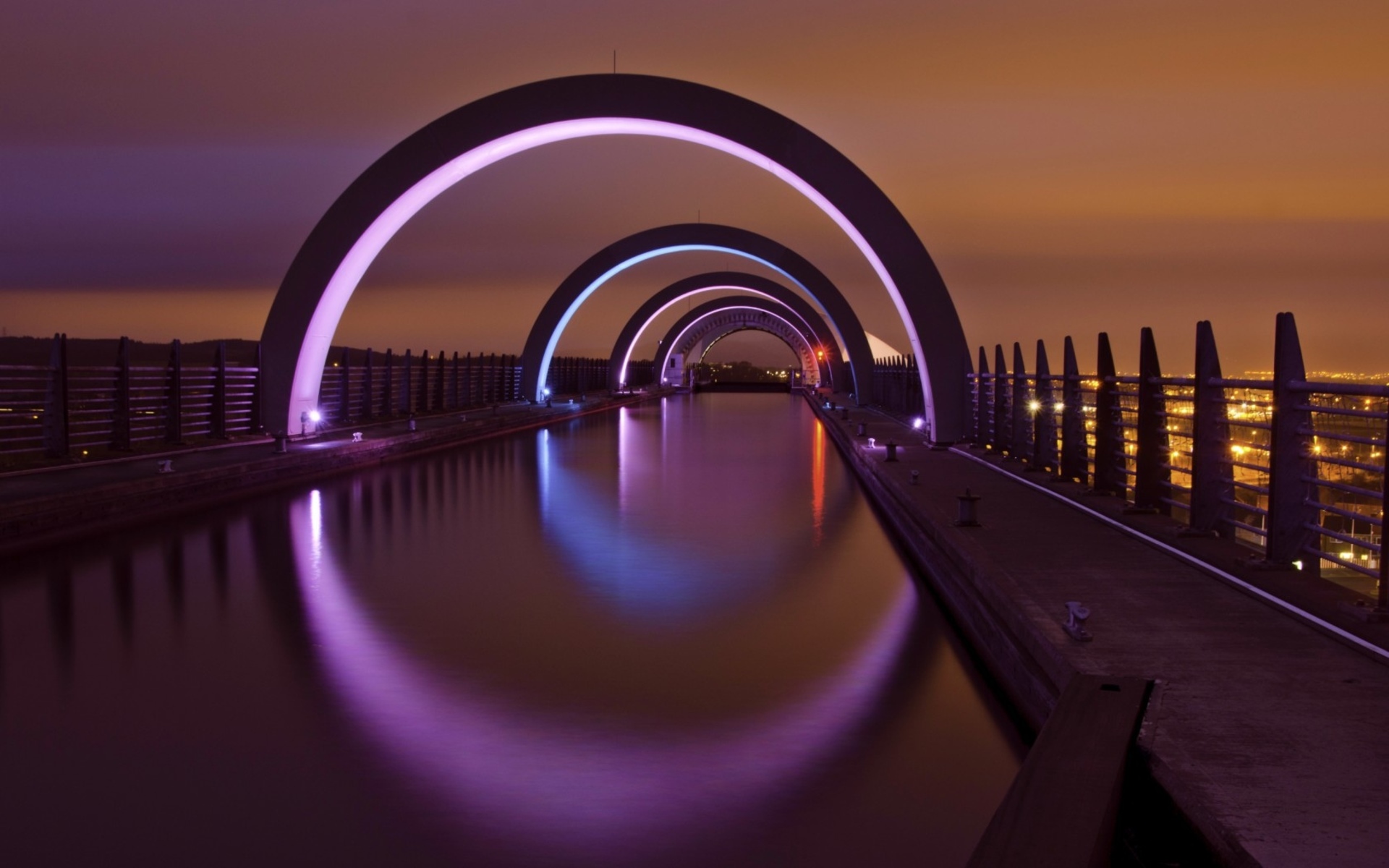 falkirk, City, United, Kingdom, Scotland, Night, Great, Britain, Lights, Reflections Wallpaper