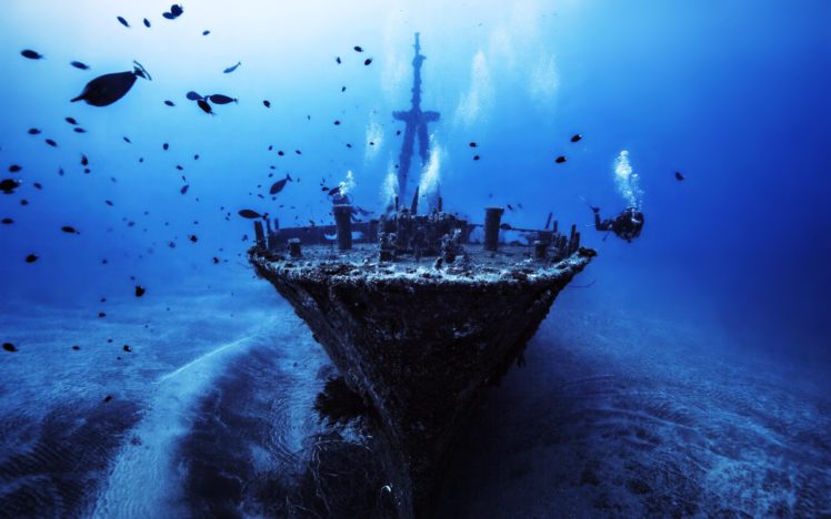 boat, Deep, Depth, Discover, Fish, Old, Sea, Ship, Sunken HD Wallpaper Desktop Background