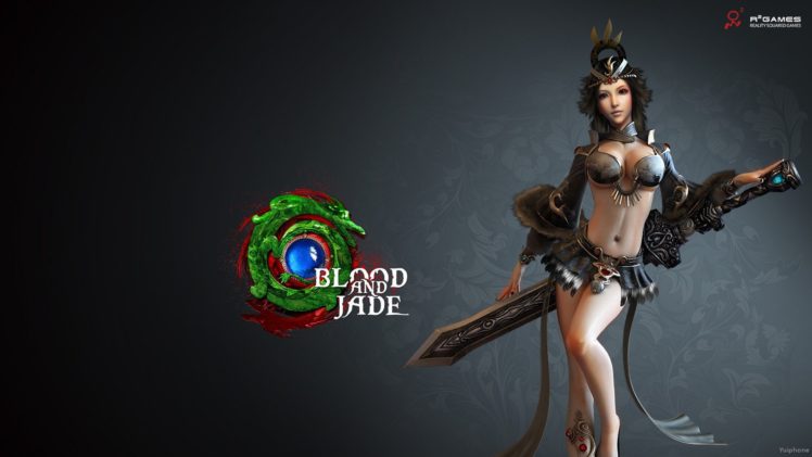 blood, And, Jade, Asian, Fantasy, Mmo, Rpg, Action, Fighting, Gods, Martial, Kung, Strategy, 1bjade, Adventure, Girl, Warrior, Sexy, Babe HD Wallpaper Desktop Background