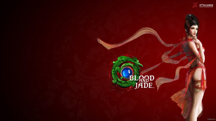 blood, And, Jade, Asian, Fantasy, Mmo, Rpg, Action, Fighting, Gods, Martial, Kung, Strategy, 1bjade, Adventure, Girl, Warrior, Sexy, Babe HD Wallpaper Desktop Background