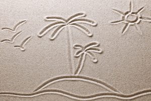 sand, Desert, Drawing, Sun, Palms, Birds, Landscapes
