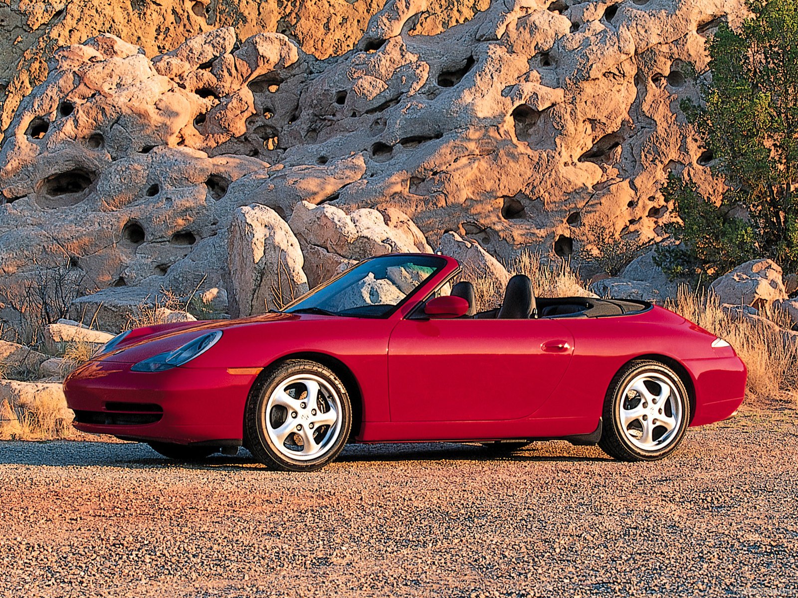 porsche, 911, Carrera, Cabriolet, 2001, Cars, Red Wallpaper