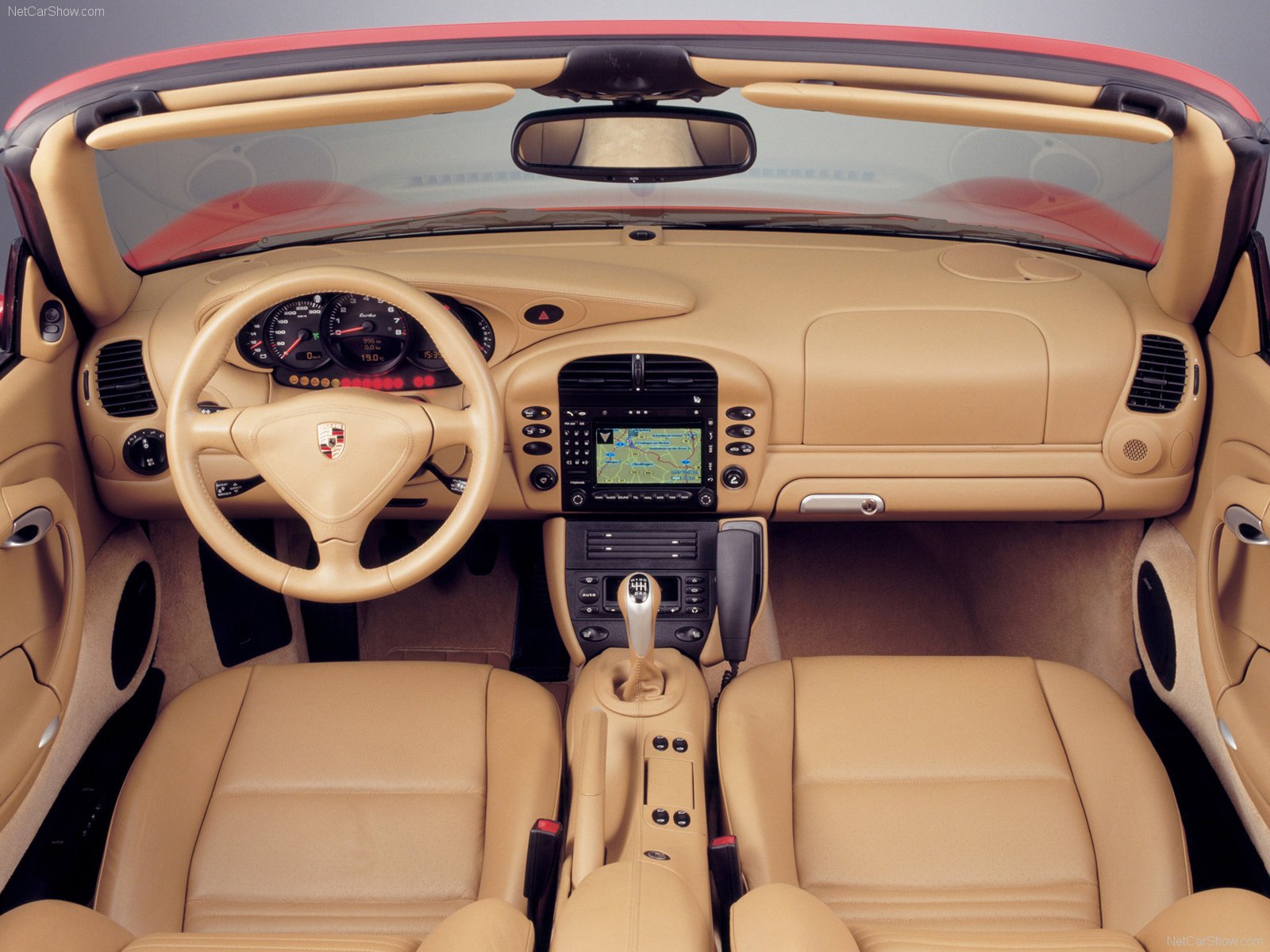 porsche, 911, Turbo, Cabriolet, Convertible, Cars, 2004, Red Wallpaper