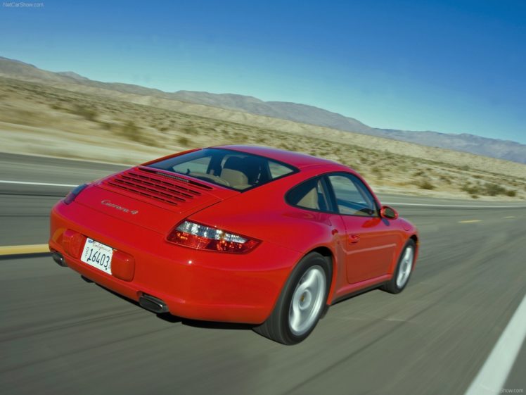 porsche, 911, Carrera, 4, Coupe, Cars, 2007 HD Wallpaper Desktop Background