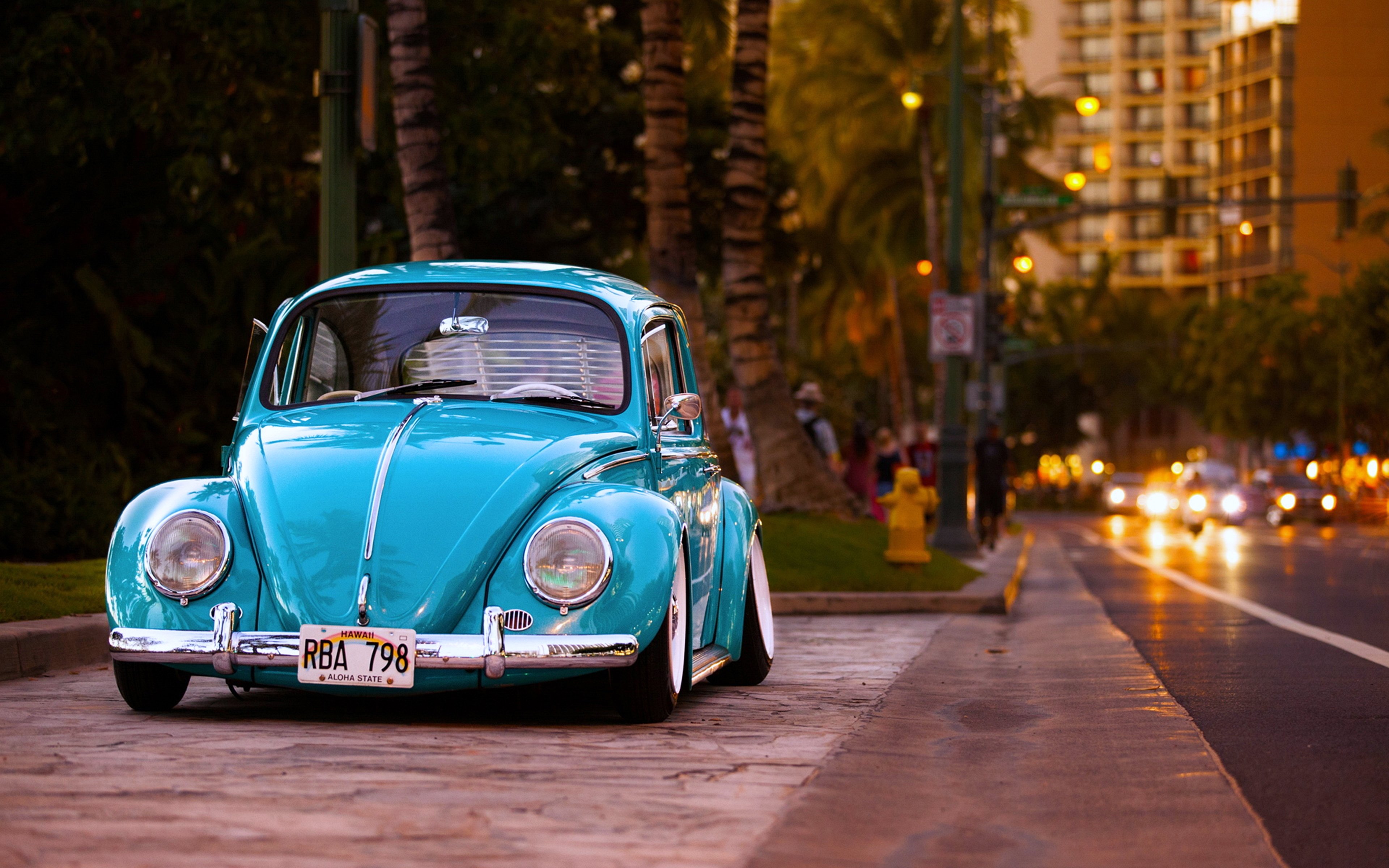 volkswagen, Beetle, Cars, Old, Classic, Hawaii, City, Road, Motors, Buildings Wallpaper
