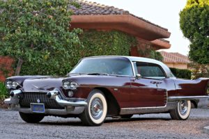 1958, Cadillac, Eldorado, Brown, Cars, Old, Classic, Houses, Motors, Trees, Town