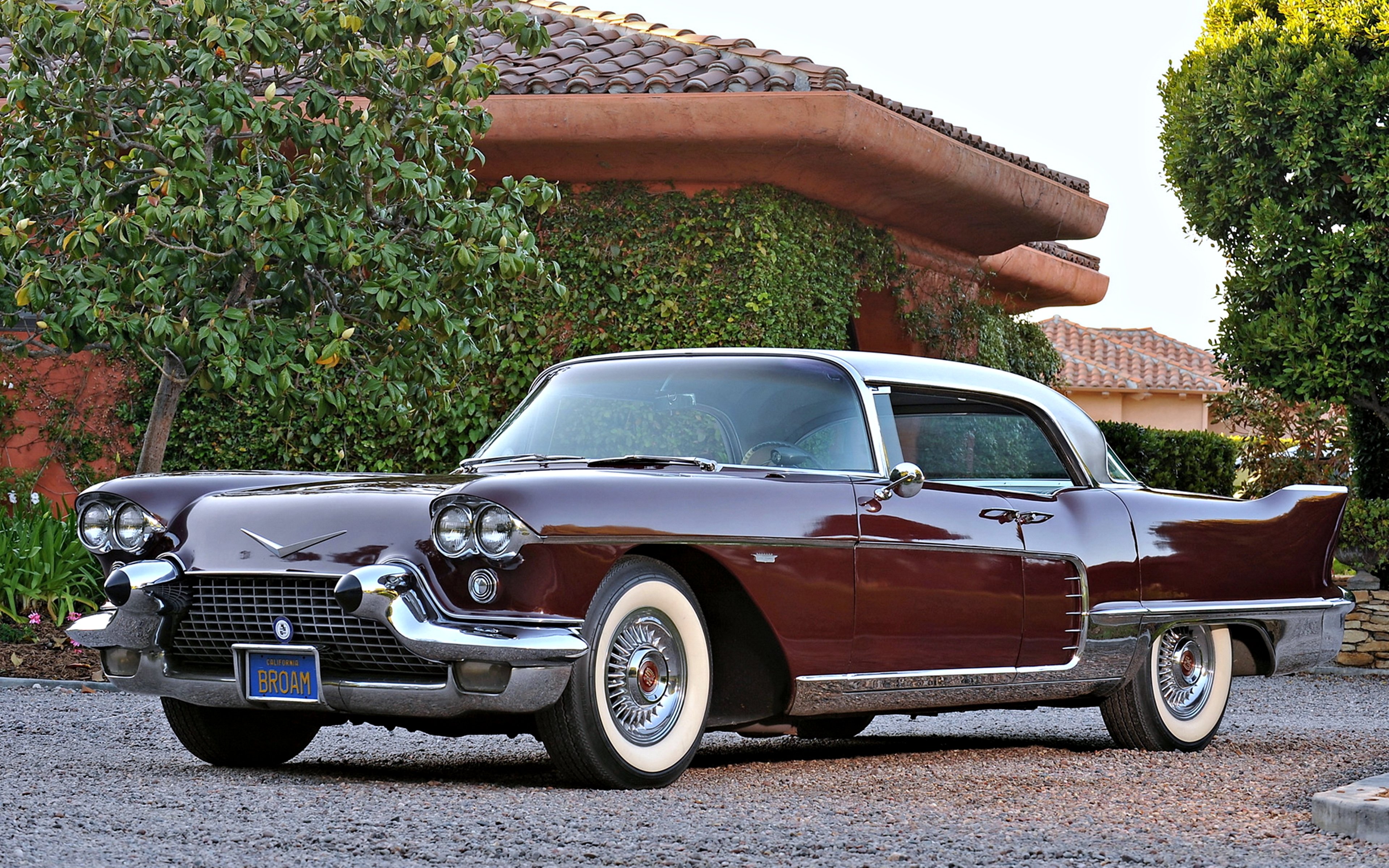 1958, Cadillac, Eldorado, Brown, Cars, Old, Classic, Houses, Motors, Trees, Town Wallpaper