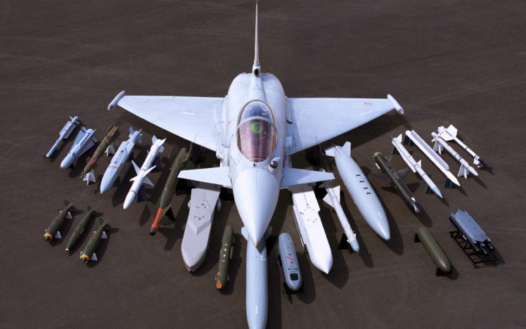 eurofighter, Typhoon, Missiles, Bombs, Shells, Military, Aircraft, Fighter, Flight HD Wallpaper Desktop Background