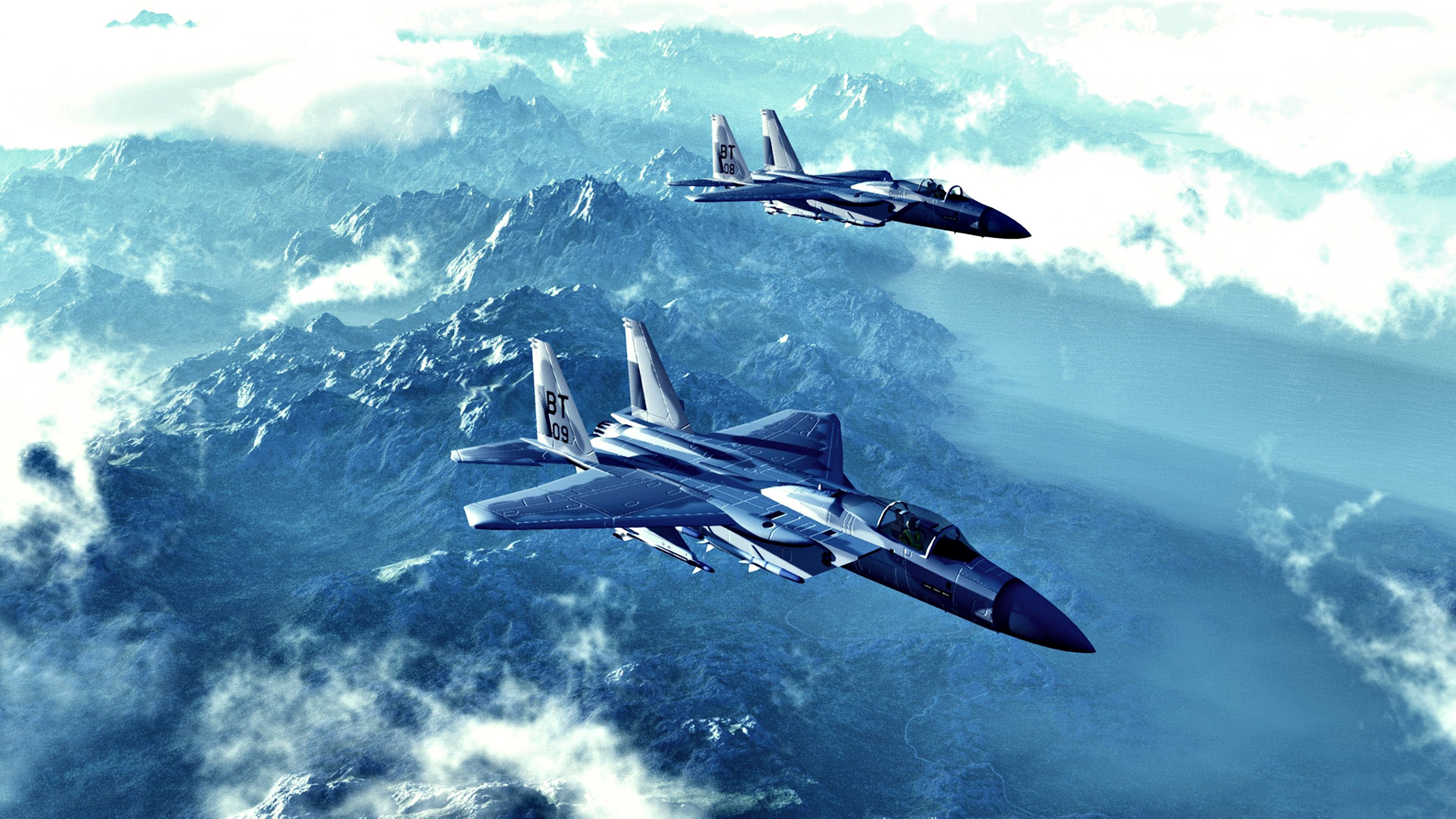 mcdonnell, Douglas, F 15, Eagle, Aircraft, Bombs, Fighter, Flight, Military, Missiles, Shells, Mountains, Clouds, Landscapes Wallpaper