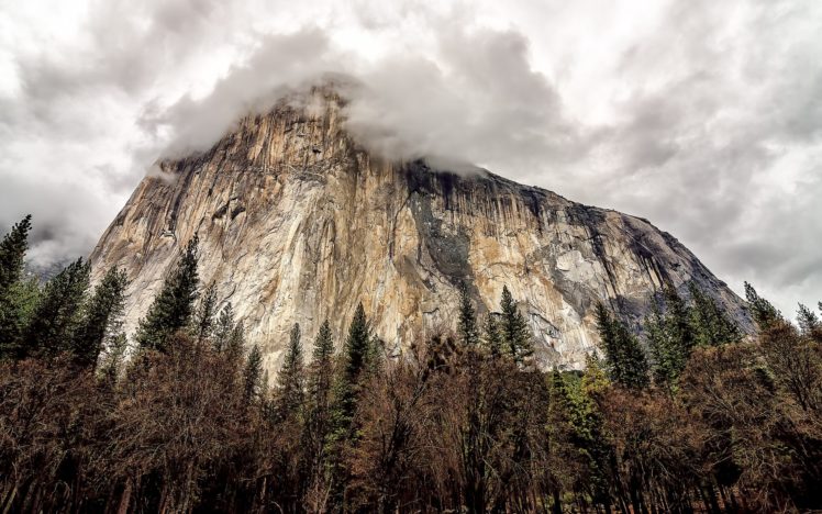 mountains, El, Capitan, Yosemite, National, Park, Sky, Trees HD Wallpaper Desktop Background