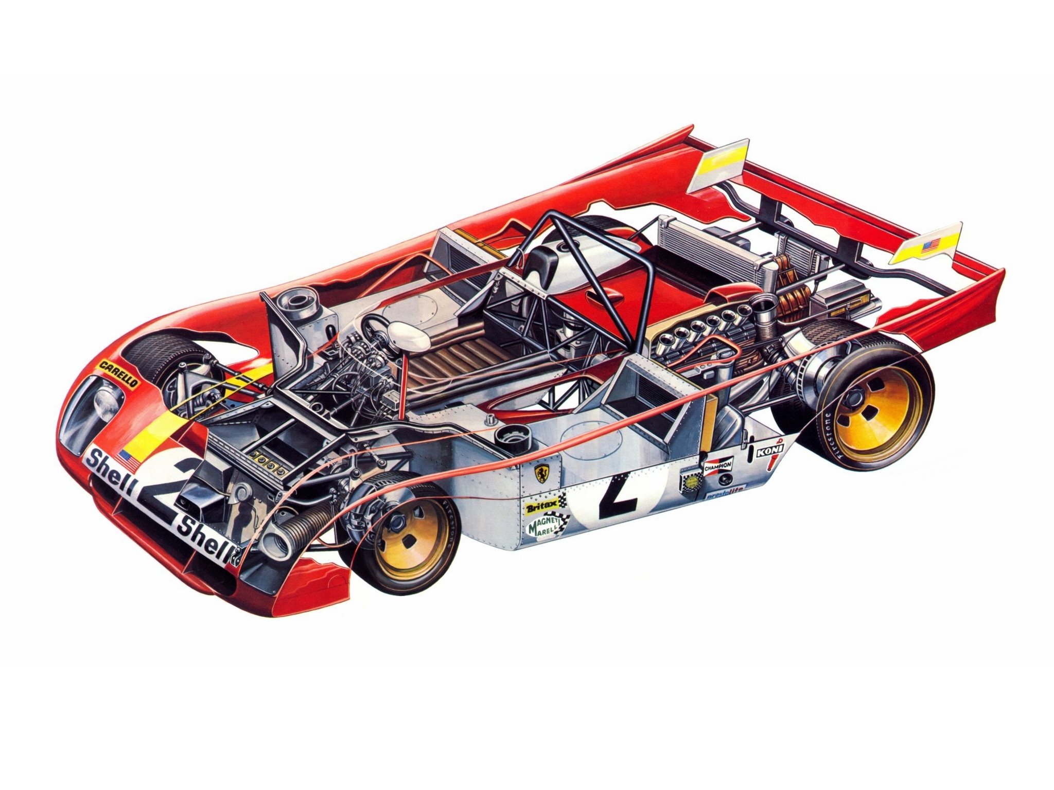 ferrari, 312, Pb, Cars, Racecars, Technical Wallpaper