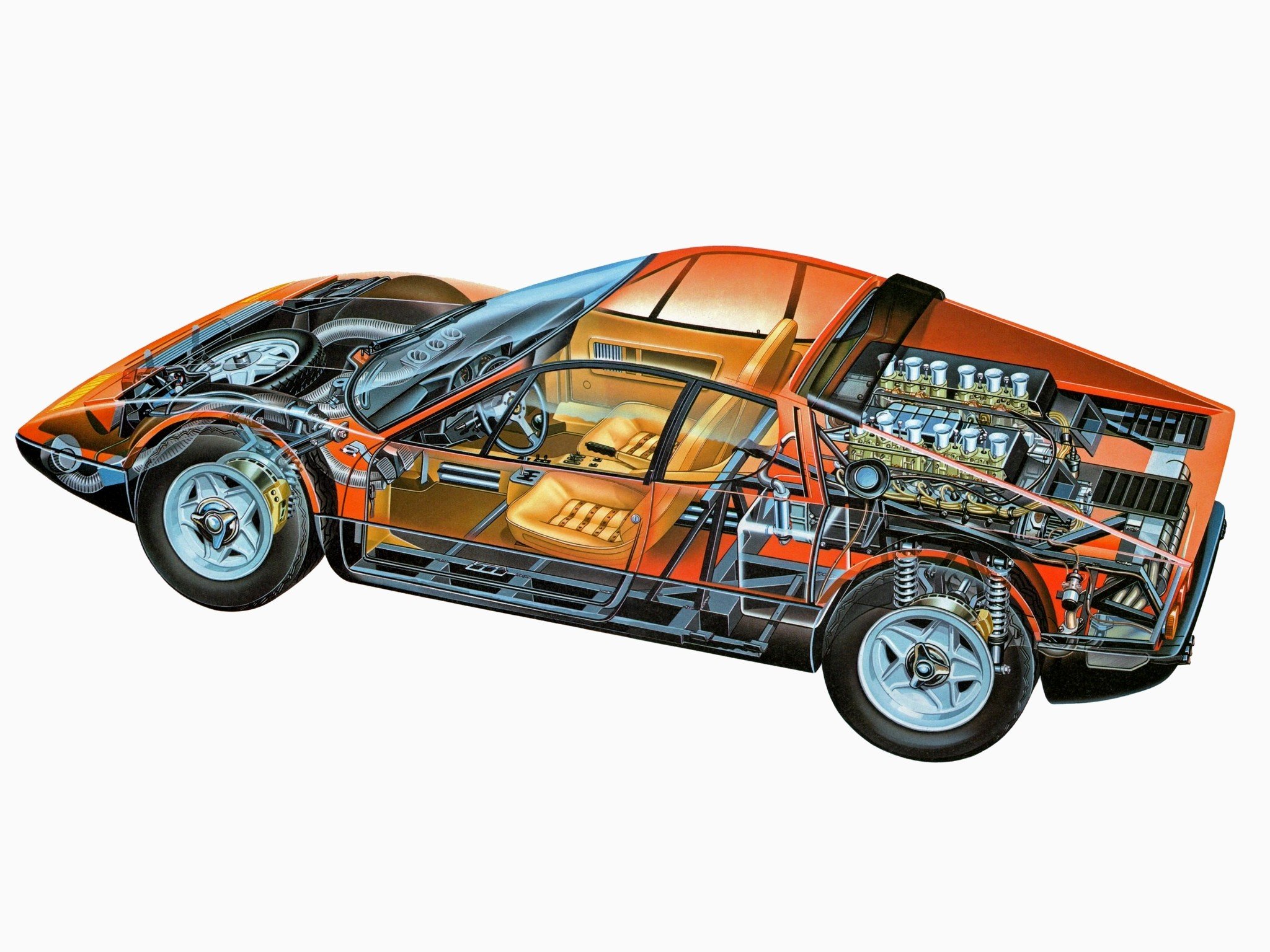 ferrari, 365, Gt4, Berlinetta, Boxer, Cars, Technical Wallpaper