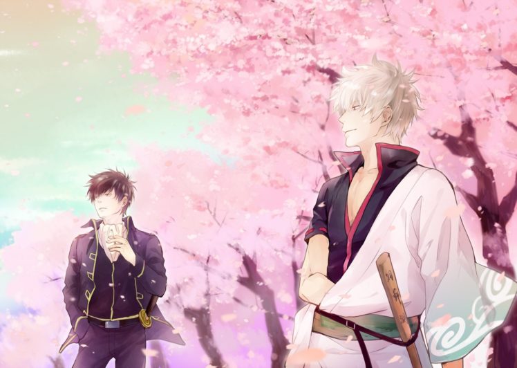 anime, Series, Gintama, Sakura, Smile, Sword, Character, Katana HD Wallpaper Desktop Background
