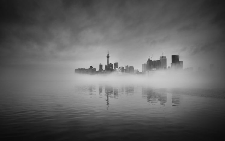 shanghai, Buildings, Skyscrapers, Sunlight, Bw, Mist, Fog, Reflection HD Wallpaper Desktop Background