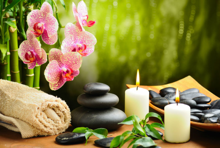 stones, Candles, Orchid, Flowers Wallpapers HD / Desktop and Mobile ...