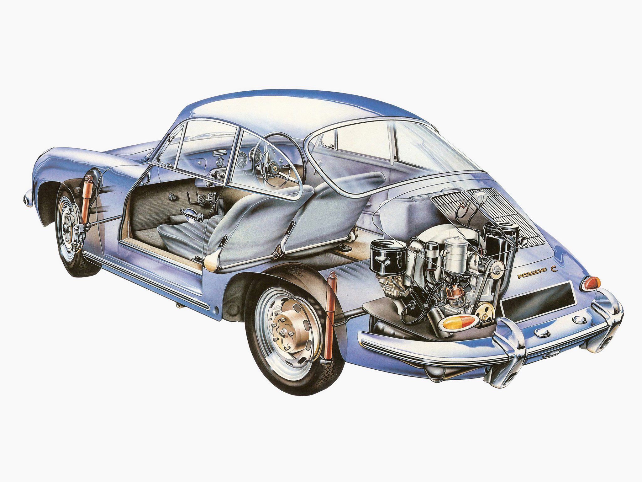 porsche, 356c, 1600, Coupe, 1963, Cars Wallpaper