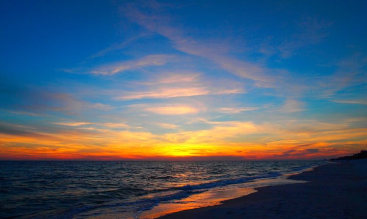 nature, Clouds, Sky, Sunset, Beach HD Wallpaper Desktop Background