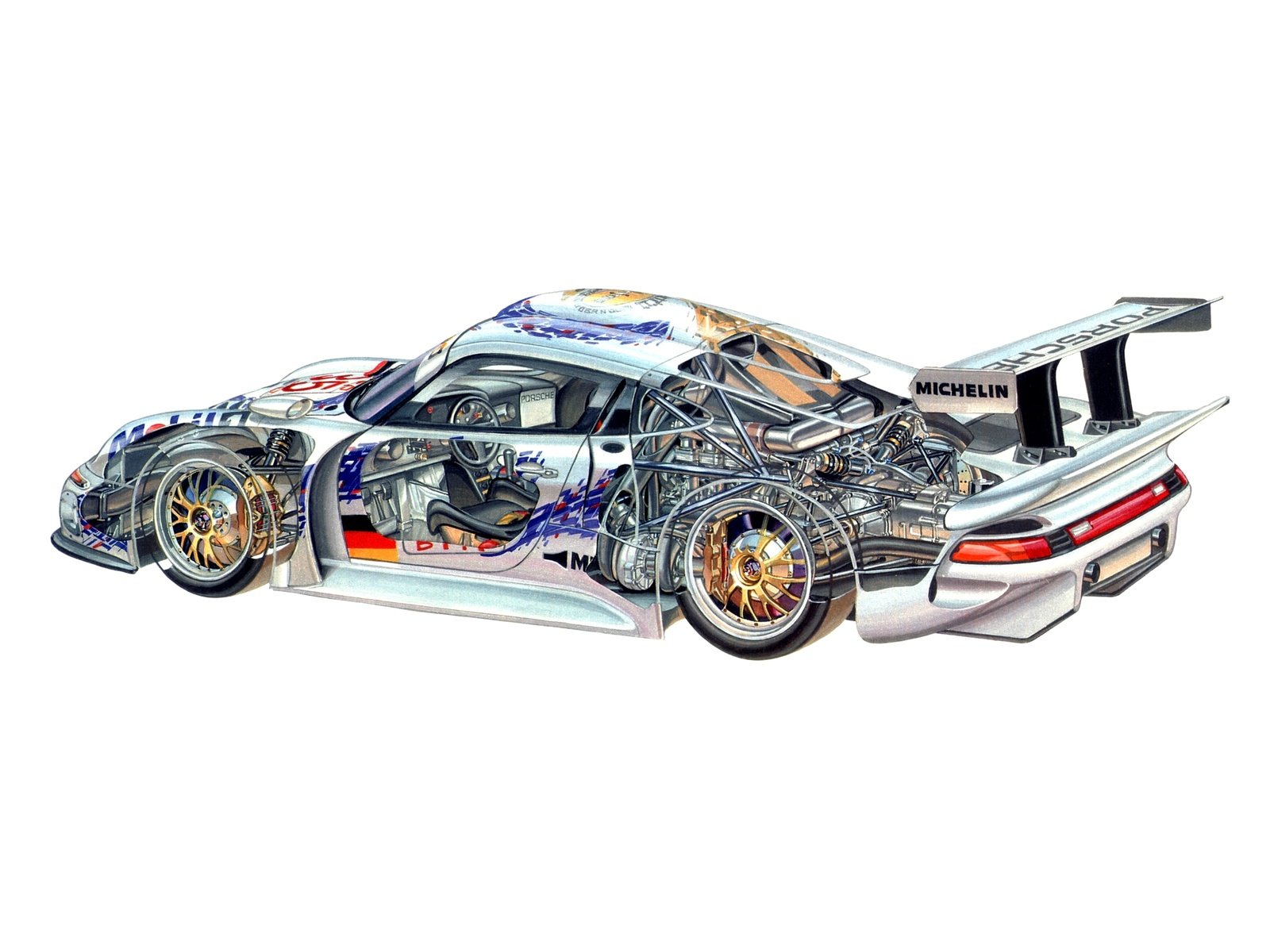 porsche, 911, Gt1, Cars, Racecars, Technical Wallpaper