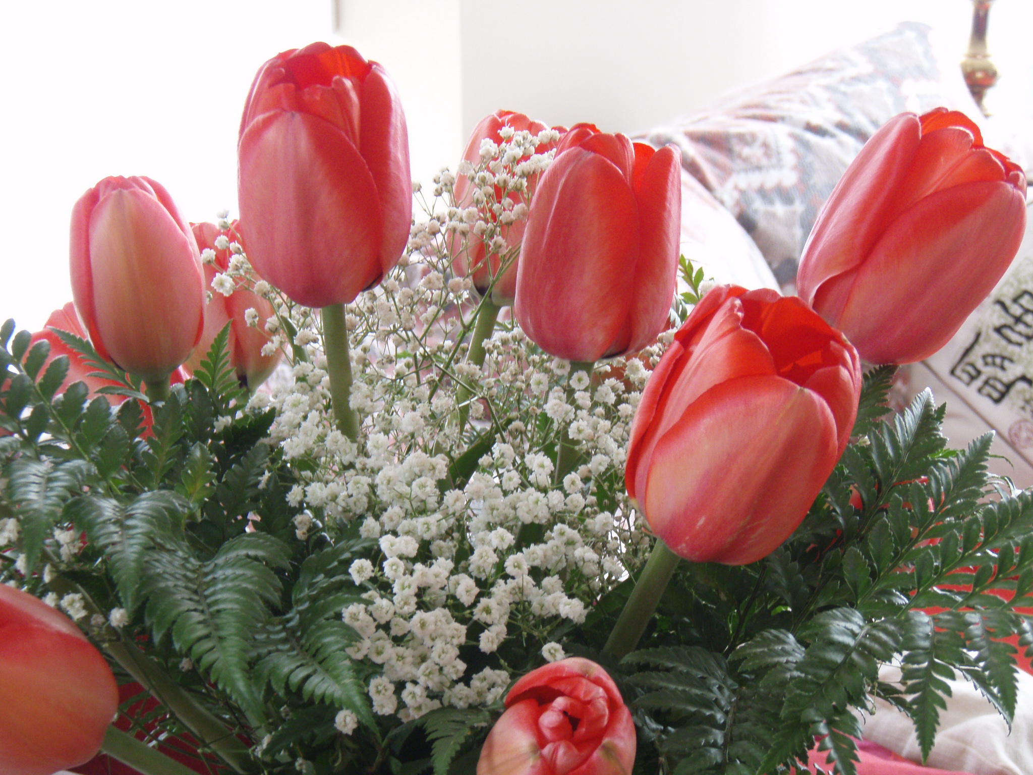 tulips, Bouquets, Red, Flowers Wallpaper